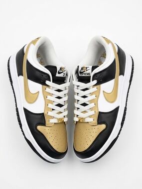 Rare MGM Nike Low-Top Sneakers in Gold, Black & White unisex Women's 7.5 Men 5.5